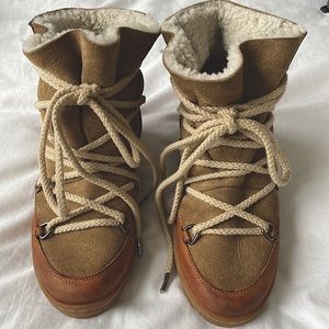 Isabel Marant Shearling Nowles Ankle Boots Size 38